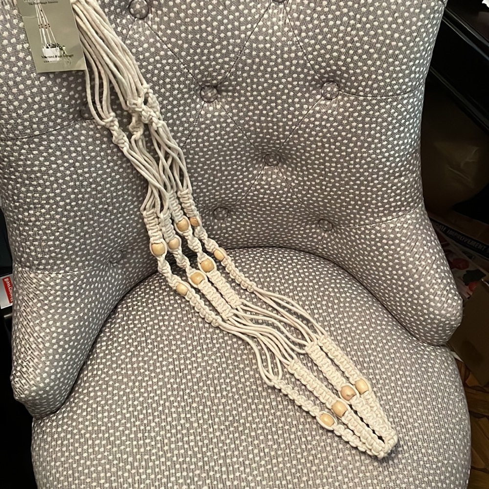 Macrame plant hanger.